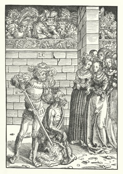 Halshugningen af Johannes Døberen (gravering) af Lucas the Elder (after) Cranach