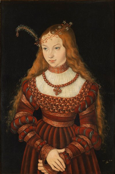 Trolovelsesportræt af Sybille af Cleves af Lucas the Elder Cranach