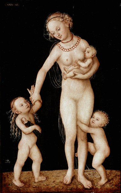 Velgørenhedsmaleri af Lucas Cranach den ældre (1472-1553) søn. 56x36 cm London, National Gallery af Lucas the Elder Cranach