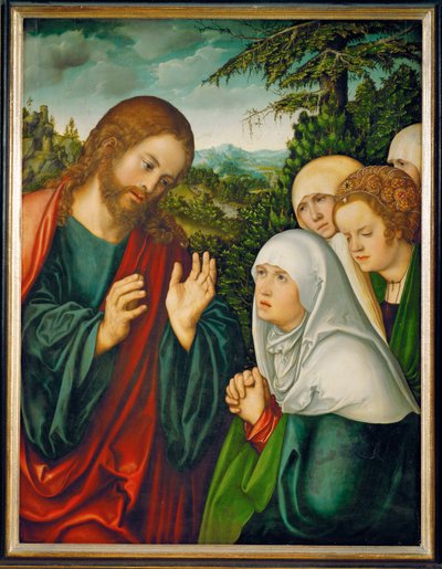 Kristi afsked med de hellige kvinder (maleri på lindetræ) af Lucas the Elder Cranach