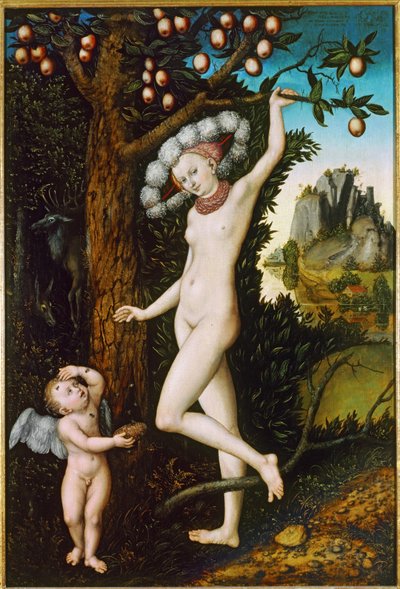 Amor klager til Venus ... (maleri på træ) af Lucas the Elder Cranach