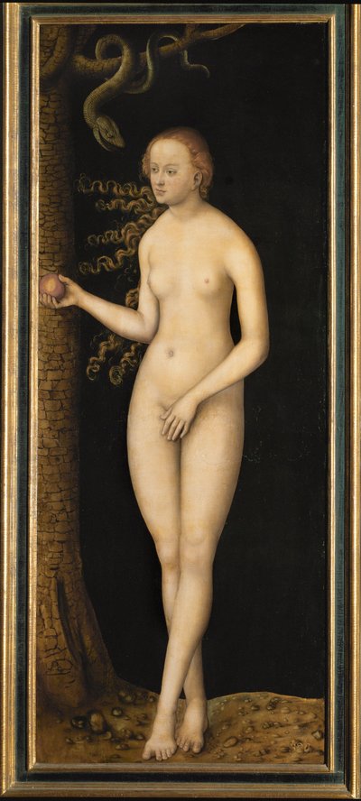 Eva. Ydersiden af vingerne på et alter ... (olie på træ) af Lucas the Elder Cranach