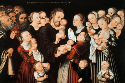 Jesus og børnene af Lucas the Elder Cranach