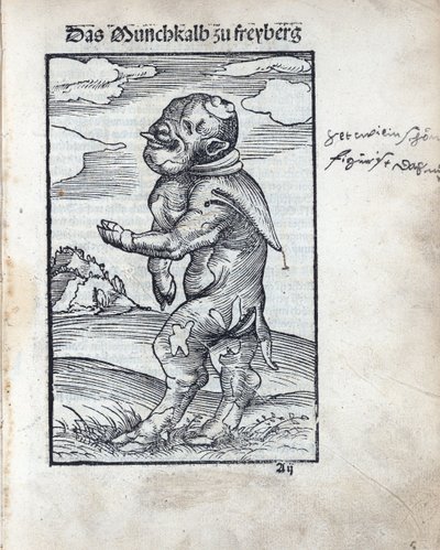 Munkekalv af Freiberg (Das Moenchkalb zu Freiberg), af Cranach, Lucas, den ældre (1472-1553). træsnit af Lucas the Elder Cranach