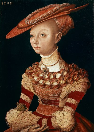 Portræt af Lady af Lucas Cranach Elder (1472-1553) af Lucas the Elder Cranach
