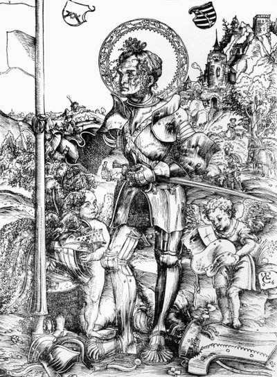 St. George (træsnit) (s/h foto) af Lucas the Elder Cranach