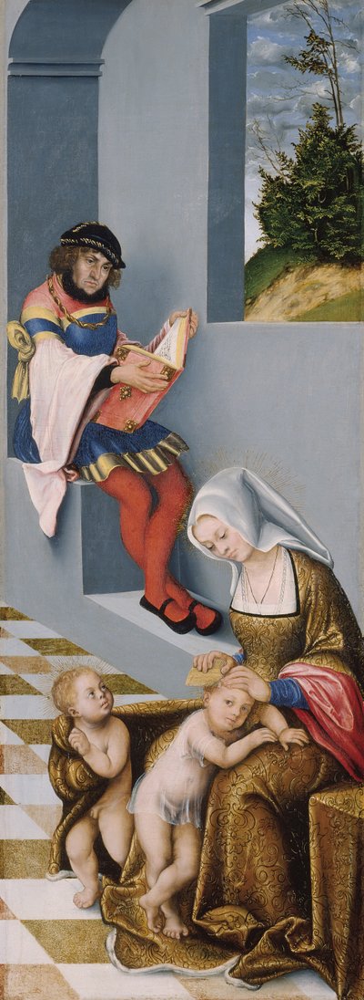 Pyhä sukulaisuus (ns. Torgaun alttaritaulu) oikea paneeli af Lucas the Elder Cranach
