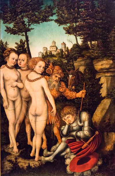 Dommen i Paris, 2. fjerdedel af det 16. århundrede (Tempera og olie på rødt bøgetræ) af Lucas the Elder Cranach