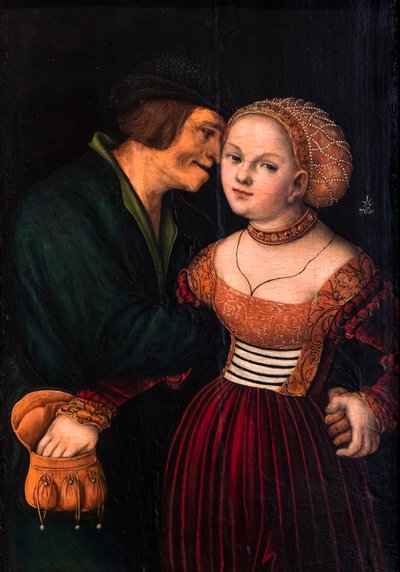 The Old Man in Love or The Mismatched Lovers, ca. 1530 (olie på træ) af Lucas the Elder Cranach