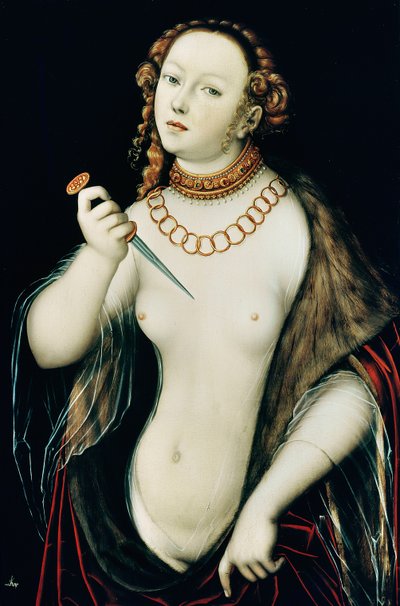 Lucretias selvmord af Lucas the Elder Cranach