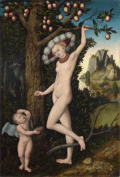 Venus og Amor, ca. 1525 (olie på træ) af Lucas the Elder Cranach