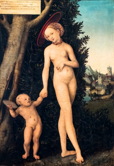 Venus og Amor stjæler honning af Lucas the Elder Cranach