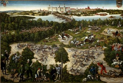 Hjortejagt af kurfyrst John Frederick af Lucas the Younger Cranach