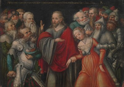 Kristus og ægteskabet, ca. 1545-50 (olie på bøg) af Lucas the Younger studio of Cranach