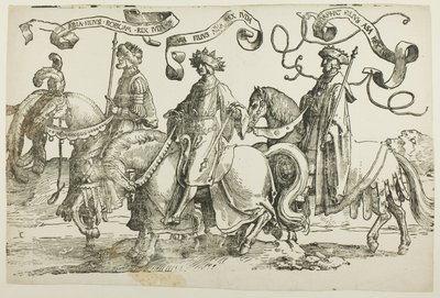 Abija, Asa, Josafat, plade to, fra De Tolv Konger af Israel af Lucas van Leyden