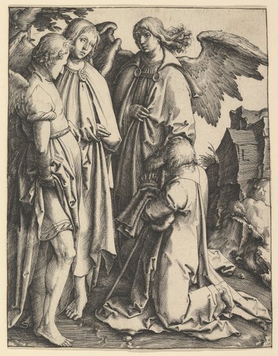 Abraham og tre engle, ca. 1513. af Lucas van Leyden