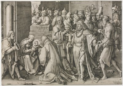 Tilbedelse af Magi af Lucas van Leyden