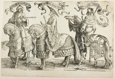 Ahaz, Ezekias, Manasse, plade fire, fra De Tolv Konger af Israel af Lucas van Leyden