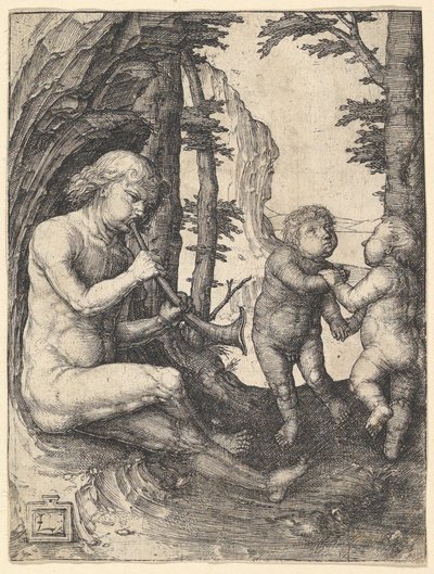 Dreng med trompet, ca. 1507. af Lucas van Leyden
