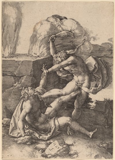 Kain dræber Abel af Lucas van Leyden