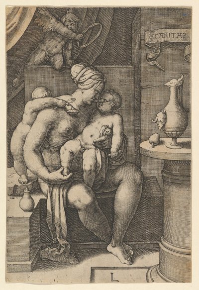 Charity, fra serien De syv dyder, 1530. af Lucas van Leyden