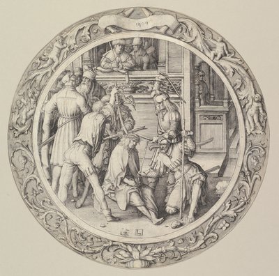 Kristus kronet med torne, fra Circular Passion, 1509. af Lucas van Leyden