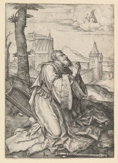 David Praying, ca. 1507. af Lucas van Leyden
