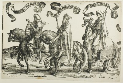 David, Salomon, Rehabeam, plade en, fra De Tolv Konger af Israel af Lucas van Leyden