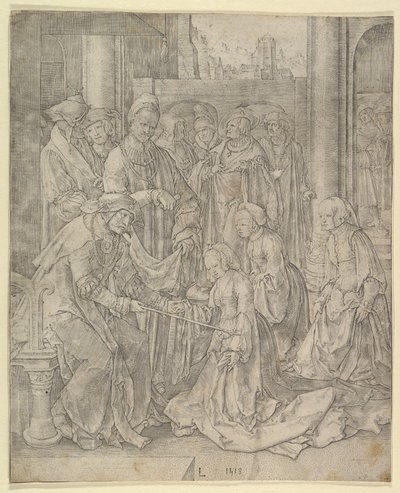 Esther før Ahasverus, 1518. af Lucas van Leyden