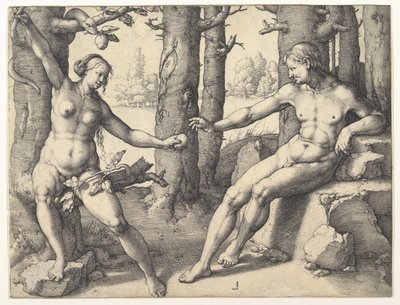 Menneskets fald, 1530. af Lucas van Leyden