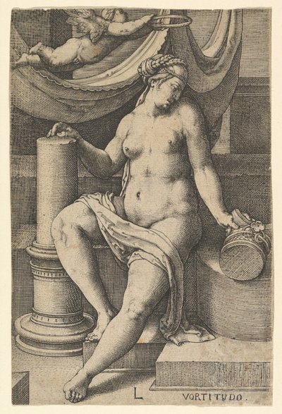 Fortitude, fra serien De syv dyder, 1530. af Lucas van Leyden