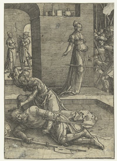 Jael dræber Sisera Lille serie Kvindelister (serietitel) af Lucas van Leyden