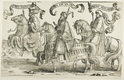 Joram, Uzzija, Jotam, plade tre, fra De tolv konger af Israel af Lucas van Leyden