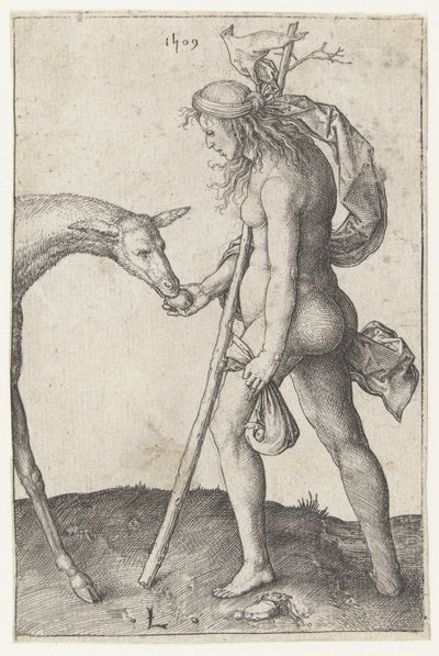 Ung kvinde med doe af Lucas van Leyden