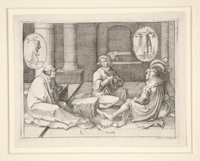 Josef fortolker drømmene i fængslet (1 Mos 40:5-19) af Lucas van Leyden