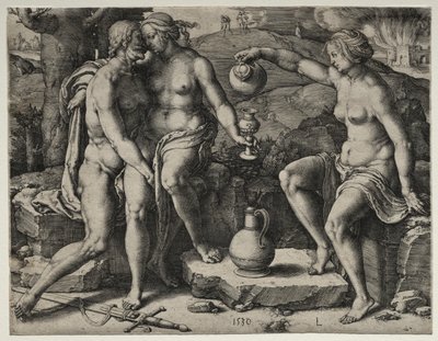 Lot og hans døtre af Lucas van Leyden