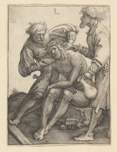 Soldater giver Kristus at drikke, ca. 1512. af Lucas van Leyden
