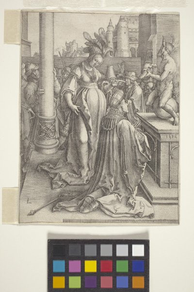 Salomons afgudsdyrkelse (gravering) af Lucas van Leyden