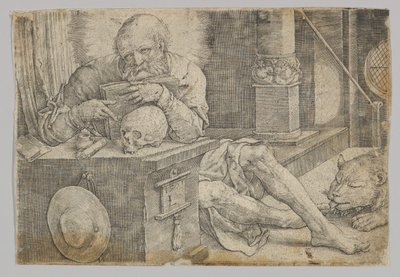 Sankt Hieronymus i hans Studie, 1521. af Lucas van Leyden