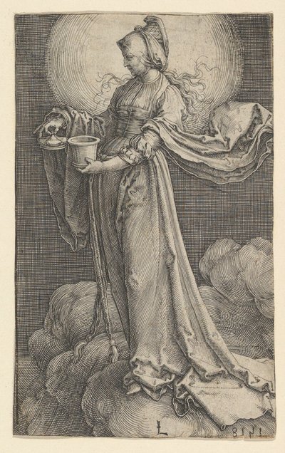 St. Mary Magdalene on the Clouds, 1518. af Lucas van Leyden