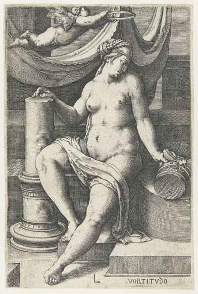 God bedring Vortitudo (titel på objekt) Seven Virtues (serietitel) af Lucas van Leyden