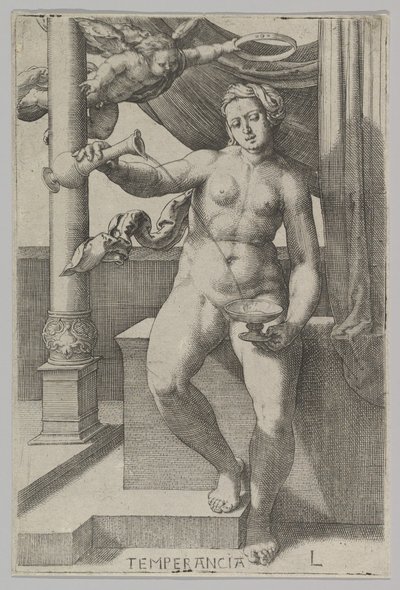 Temperance, fra serien The Virtues, 1530. af Lucas van Leyden