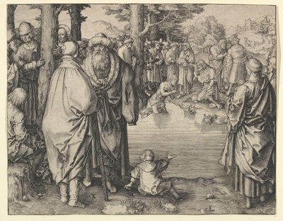 Kristi dåb i Jordanfloden, ca. 1510. af Lucas van Leyden