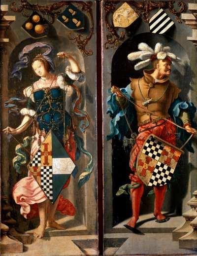 The Healing of Blind Man of Jericho, sidepanel, 1531. af Lucas van Leyden