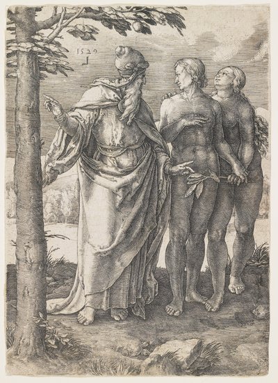 Historien om Adam og Eva: Det første forbud af Lucas van Leyden
