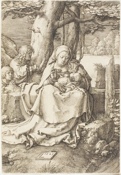Jomfruen og barnet med to engle af Lucas van Leyden