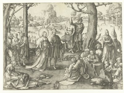 Maria Magdalenes verdslige liv De dans af Maria Magdalena af Lucas van Leyden
