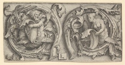 Triton og Siren i Tendrils, ca. 1510. af Lucas van Leyden
