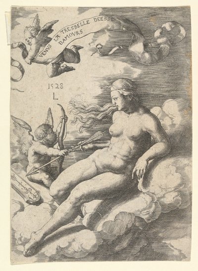 Venus og Amor, 1528. af Lucas van Leyden