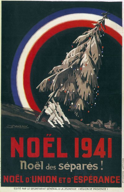 Plakat for fangernes jul, Frankrig af Luciano Achille Mauzan